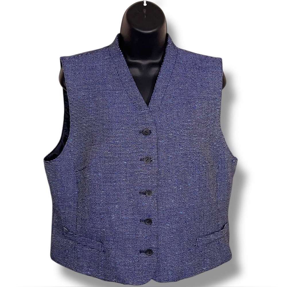 Vintage Size 14 Pendleton Blue Tweed Wool Best Suit Lined Academia